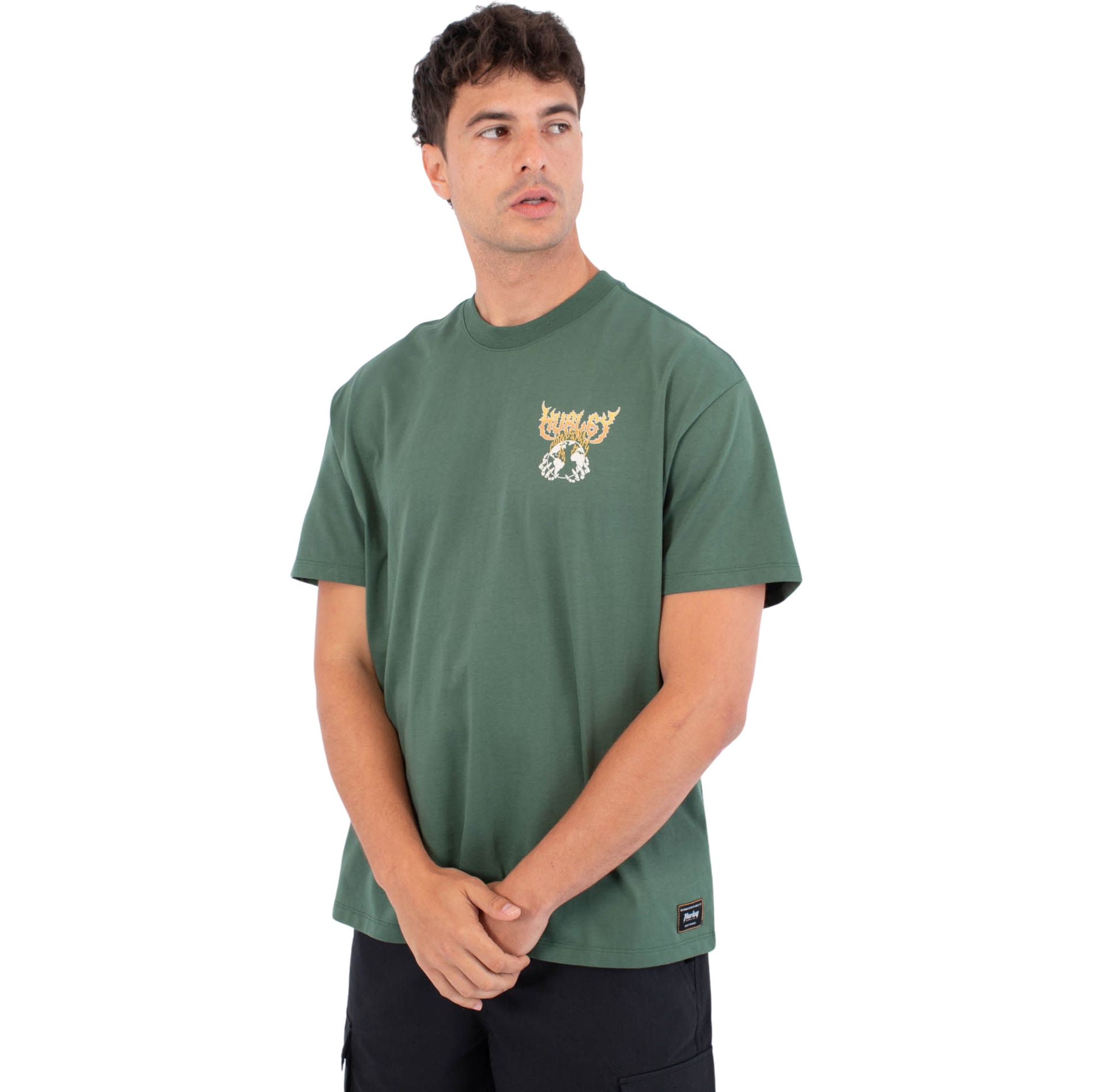 2026 Hurley Mens Fire T-Shirt HSP26MMTS09554310 - Jungle